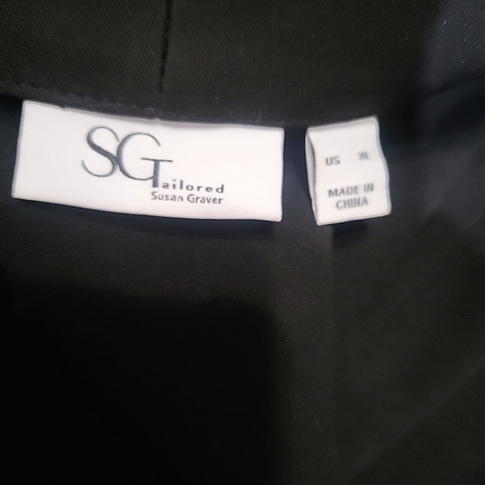 Tailored by Susan Graver Women's Sleek Ponte Blazer Black Size XL - Picture 2 of 6